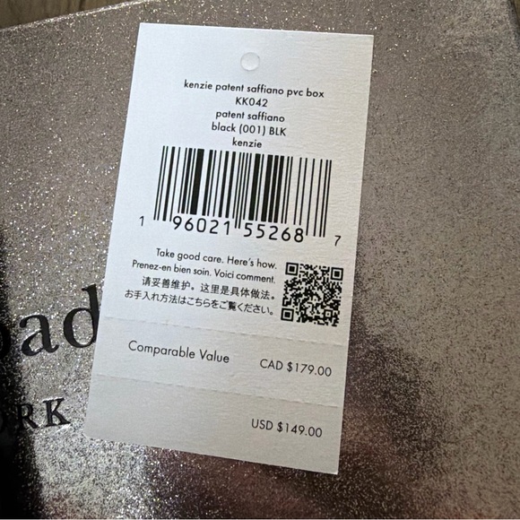 Kate Spade Black Kenzie Patent Saffiano Leather Wallet - Picture 2 of 5